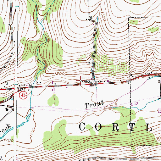 Topographic Map of Town of Cortlandville, NY