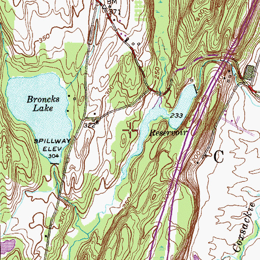 Topographic Map of Town of Coxsackie, NY