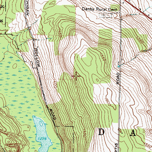 Topographic Map of Town of Danby, NY