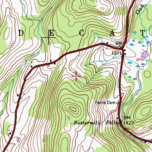 Topographic Map of Town of Decatur, NY