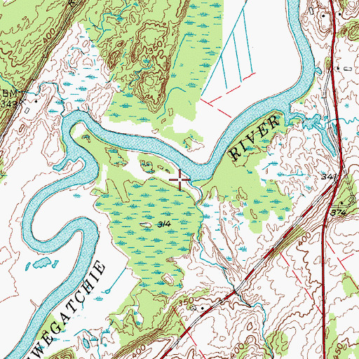 Topographic Map of Town of De Kalb, NY