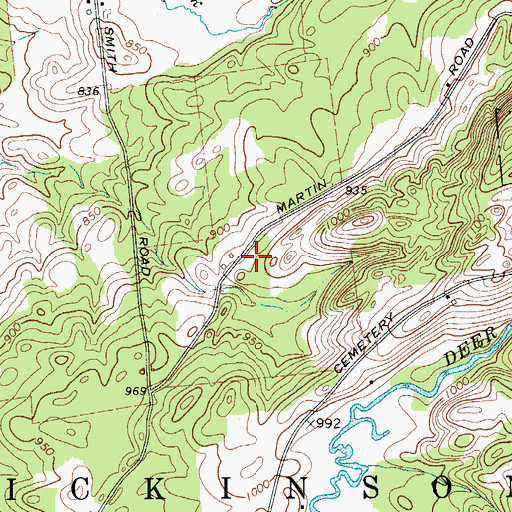 Topographic Map of Town of Dickinson, NY