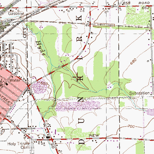 Topographic Map of Town of Dunkirk, NY