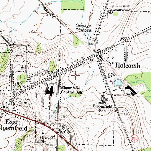 Topographic Map of Town of East Bloomfield, NY