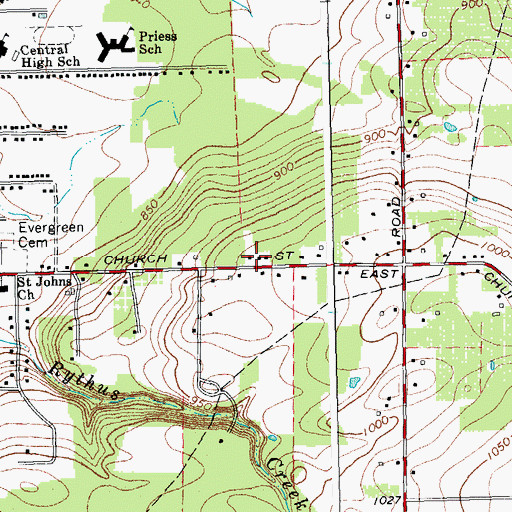 Topographic Map of Town of Eden, NY