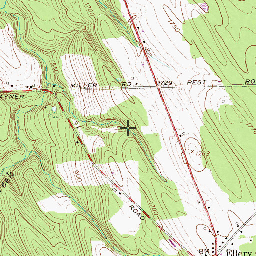 Topographic Map of Town of Ellery, NY
