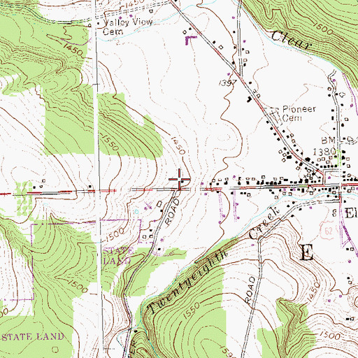 Topographic Map of Town of Ellington, NY