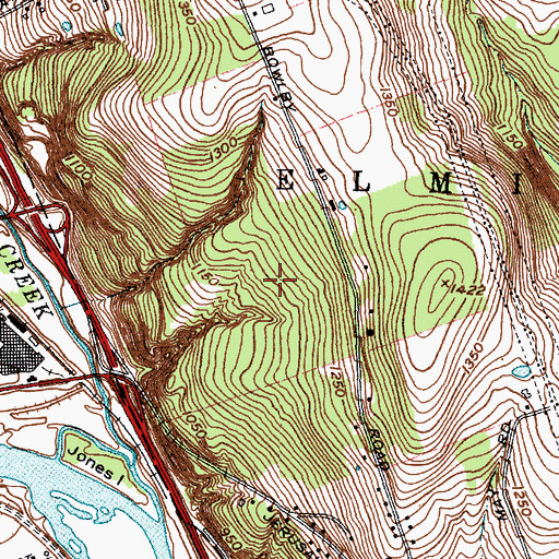 Topographic Map of Town of Elmira, NY