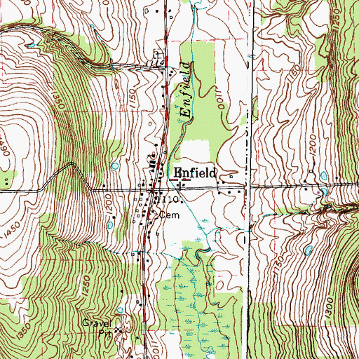 Topographic Map of Town of Enfield, NY