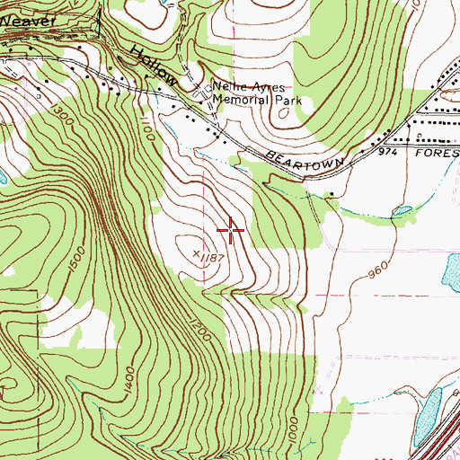 Topographic Map of Town of Erwin, NY