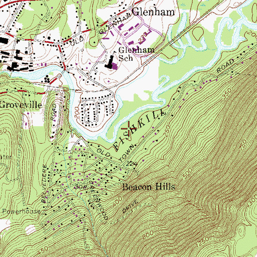 Topographic Map of Town of Fishkill, NY