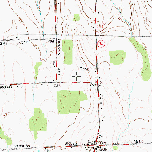 Topographic Map of Town of Fleming, NY