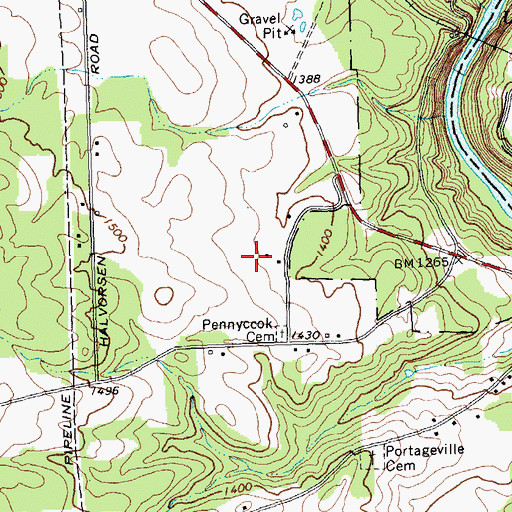 Topographic Map of Town of Genesee Falls, NY