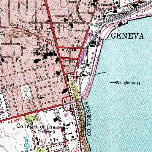 Topographic Map of City of Geneva, NY