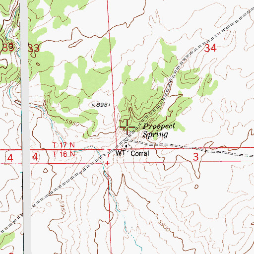 Topographic Map of Prospect Spring, AZ