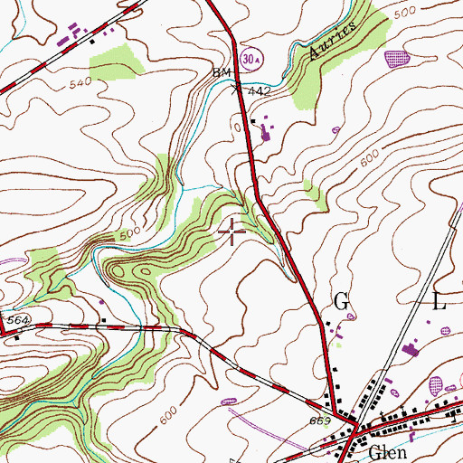 Topographic Map of Town of Glen, NY