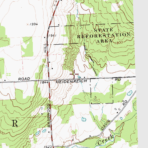 Topographic Map of Town of Granger, NY