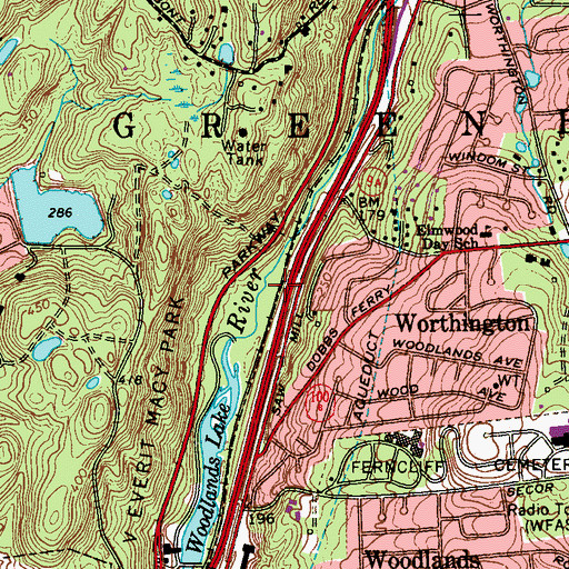 Topographic Map of Town of Greenburgh, NY