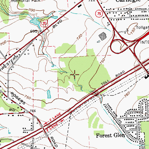 Topographic Map of Town of Hamburg, NY