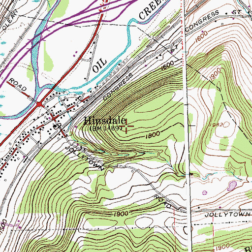 Topographic Map of Town of Hinsdale, NY