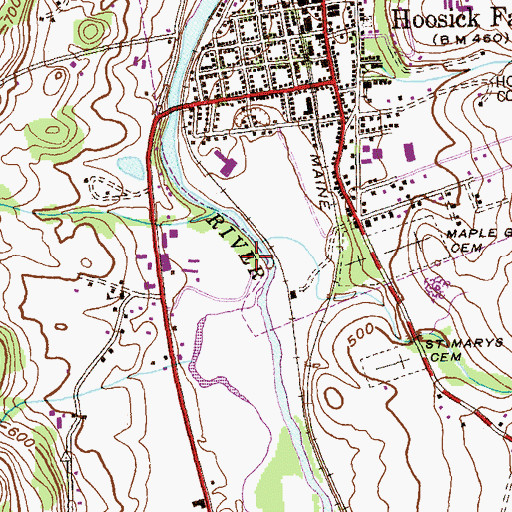Topographic Map of Town of Hoosick, NY