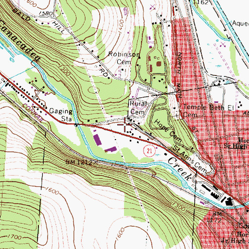 Topographic Map of Town of Hornellsville, NY