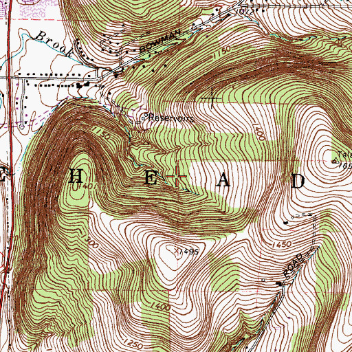 Topographic Map of Town of Horseheads, NY