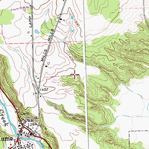 Topographic Map of Town of Hume, NY
