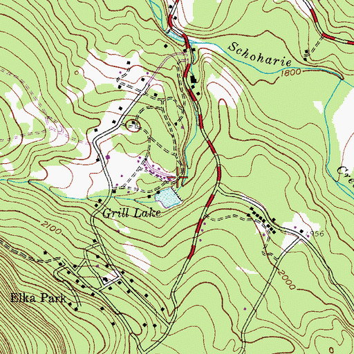 Topographic Map of Town of Hunter, NY