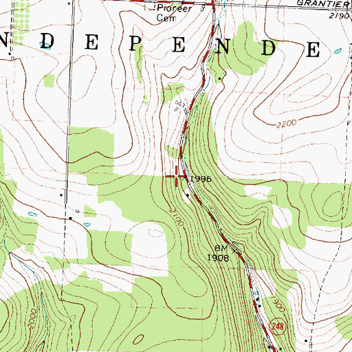 Topographic Map of Town of Independence, NY