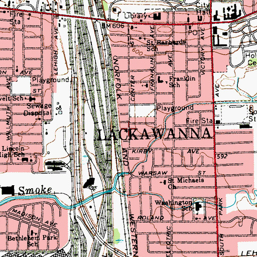Topographic Map of City of Lackawanna, NY