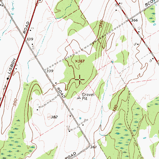 Topographic Map of Town of Lisbon, NY