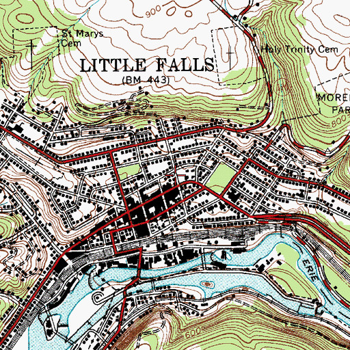 Topographic Map of City of Little Falls, NY