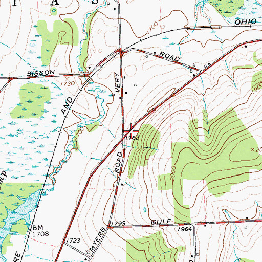 Topographic Map of Town of Machias, NY