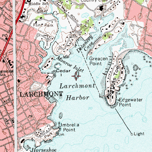 Topographic Map of Town of Mamaroneck, NY