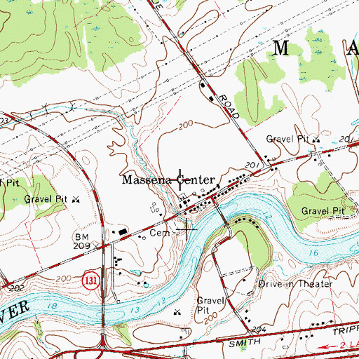 Topographic Map of Town of Massena, NY
