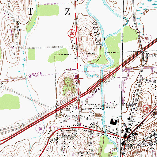 Topographic Map of Town of Mentz, NY