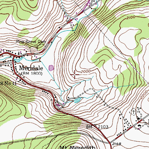 Topographic Map of Town of Meredith, NY