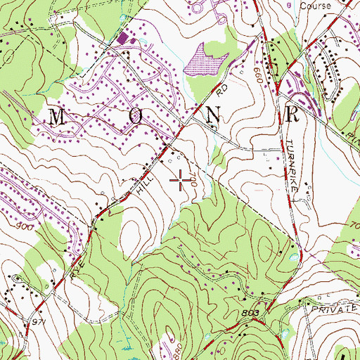 Topographic Map of Town of Monroe, NY