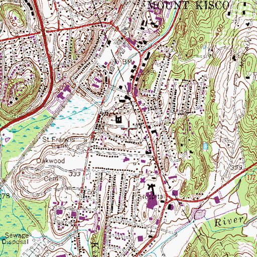 Topographic Map of Town of Mount Kisco, NY