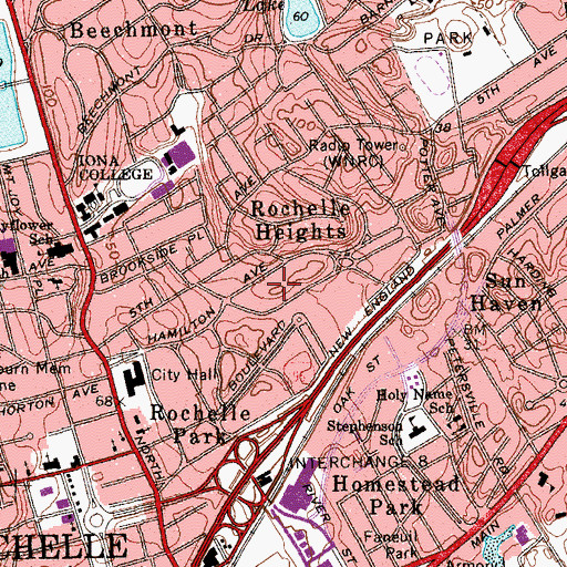 Topographic Map of City of New Rochelle, NY