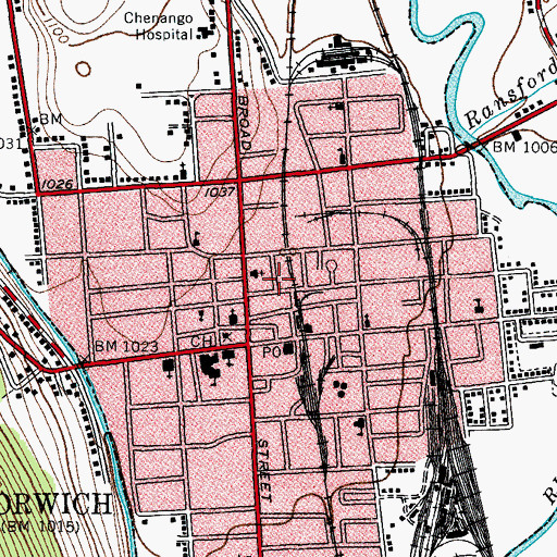 Topographic Map of City of Norwich, NY