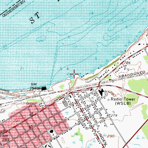 Topographic Map of City of Ogdensburg, NY