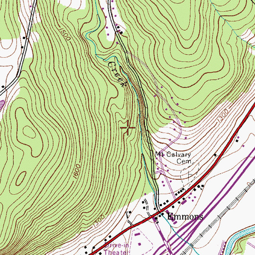 Topographic Map of Town of Oneonta, NY