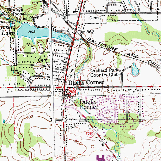 Topographic Map of Town of Orchard Park, NY