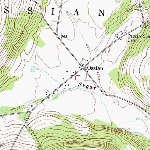Topographic Map of Town of Ossian, NY