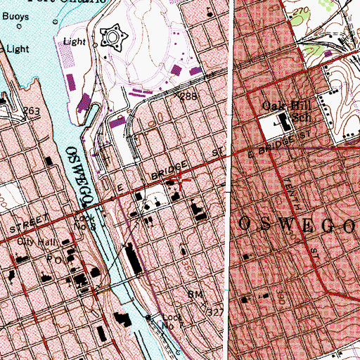 Topographic Map of City of Oswego, NY