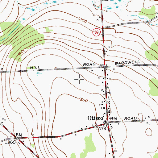 Topographic Map of Town of Otisco, NY