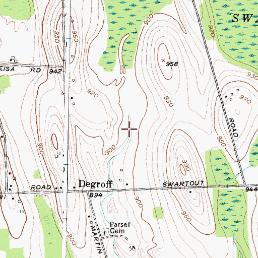 Topographic Map of Town of Owasco, NY