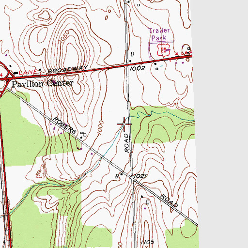 Topographic Map of Town of Pavilion, NY